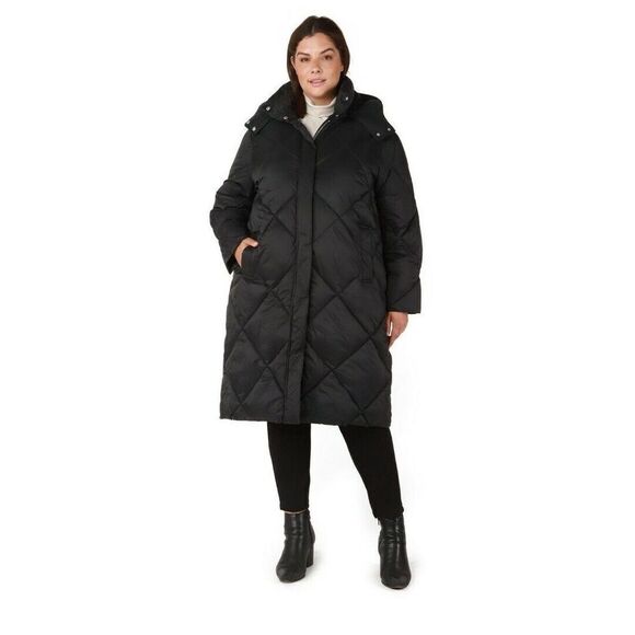 Dex Plus Longline Quilted Hooded Puffer 2X - Picture 2 of 8